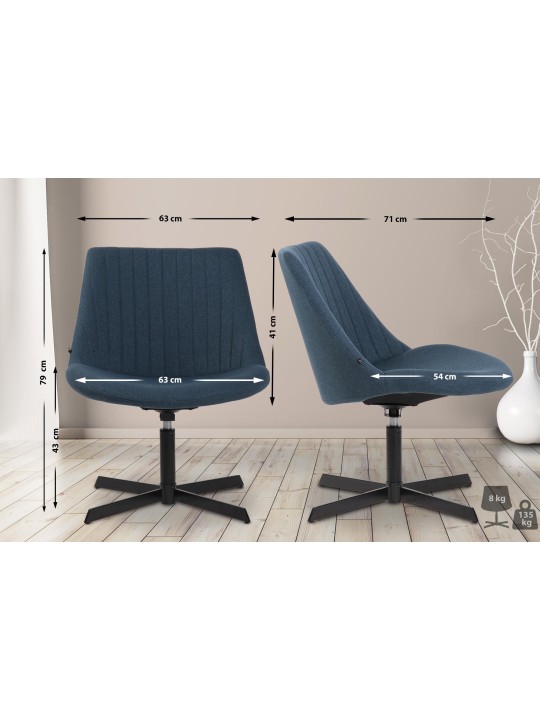 Chaise longue Granby, bleu