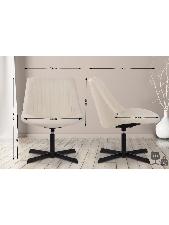 Chaise longue Granby, crème