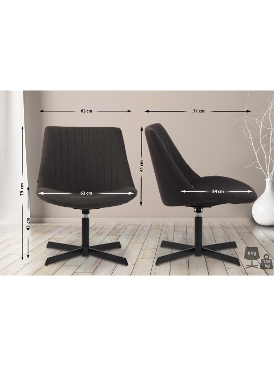 Chaise longue Granby, gris foncé