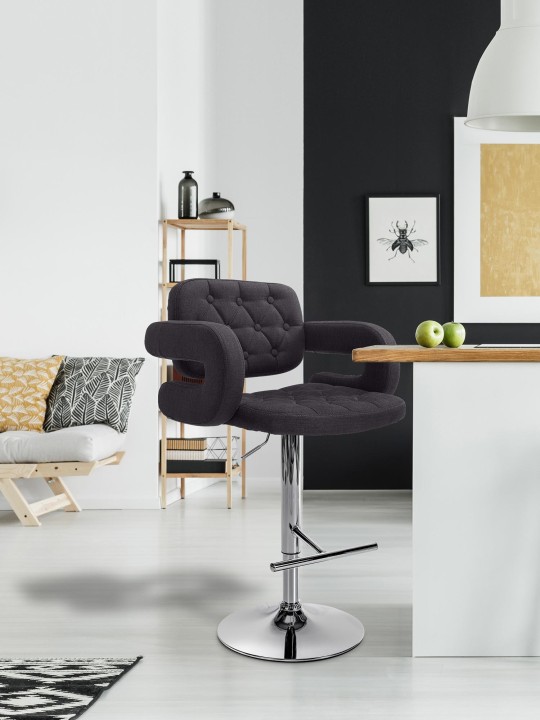 Tabouret de bar Dublin FABRIC C, noir