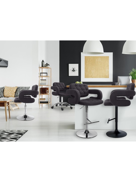 Tabouret de bar Dublin FABRIC C, noir