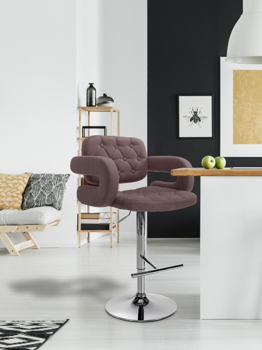 Tabouret de bar Dublin FABRIC C, brun