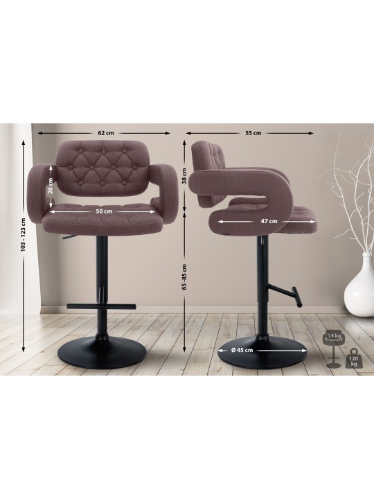 Tabouret de bar Dublin FABRIC, brun Tabouret de bar Dublin FABRIC, brun