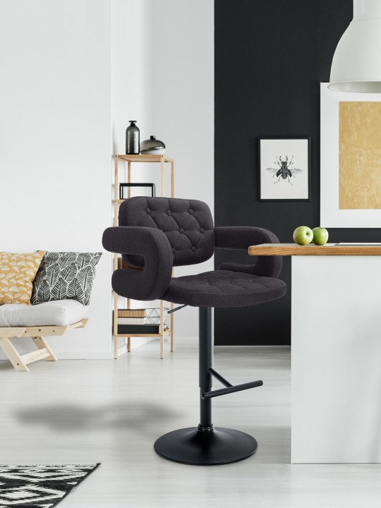 Tabouret de bar Dublin FABRIC, noir