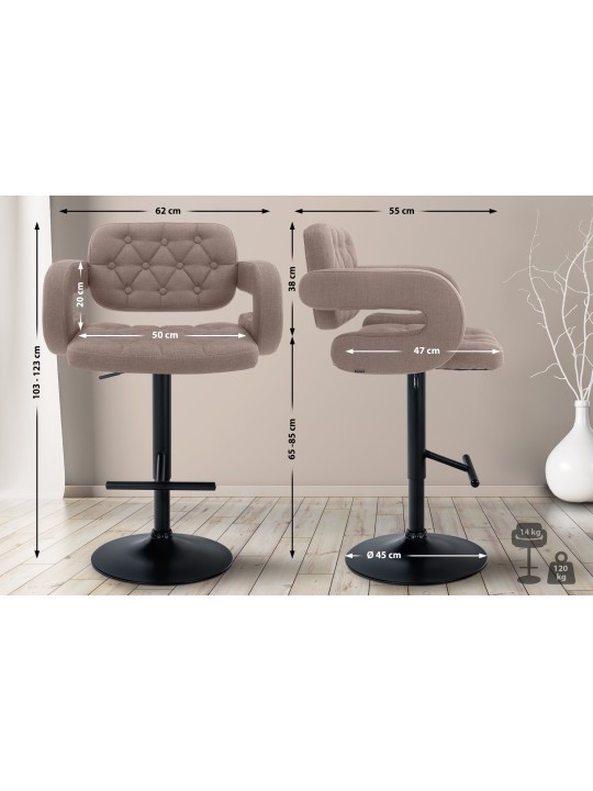 Tabouret de bar Dublin FABRIC, taupe Tabouret de bar Dublin FABRIC, taupe