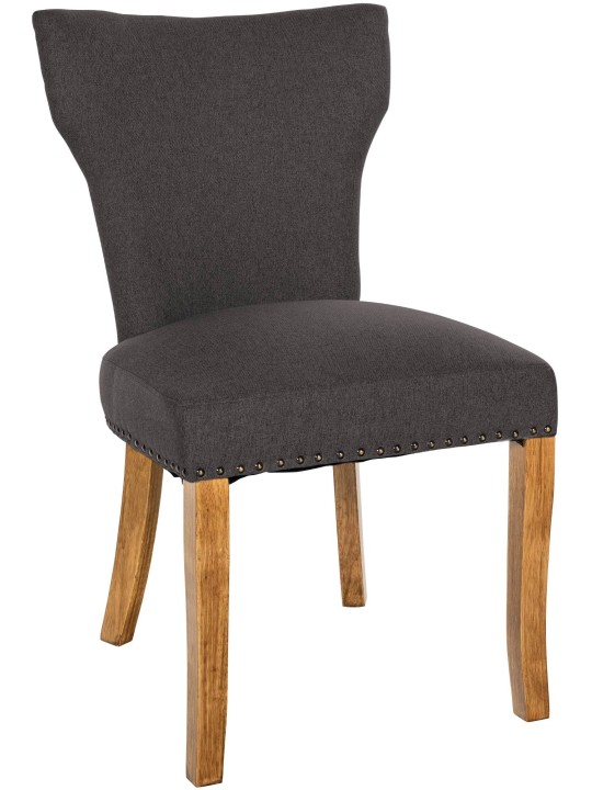 Chaise de salle à manger Zadar tissu antique-clair, gris foncé