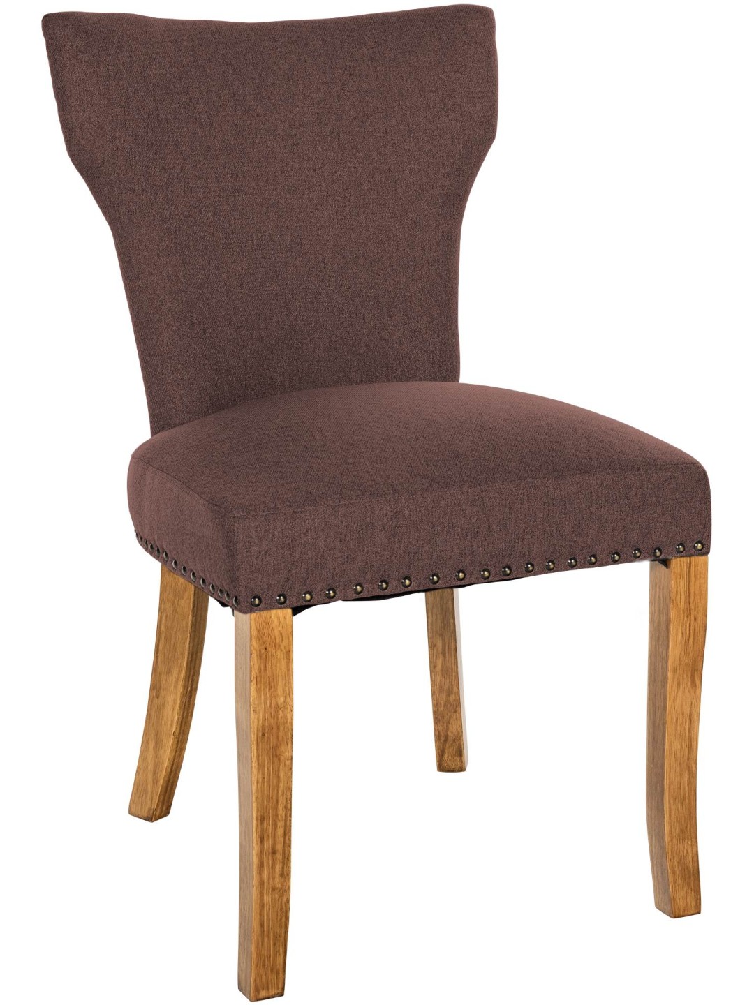 Chaise de salle à manger Zadar tissu antique-clair, brun