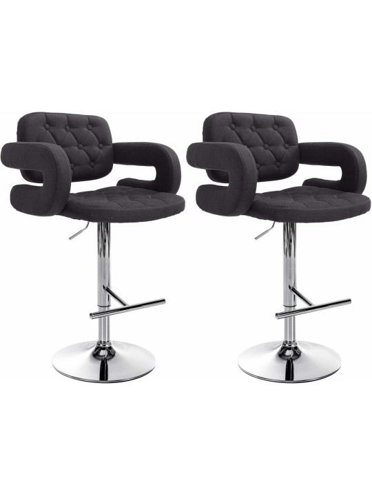 Lot de 2 tabourets de bar Dublin tissu C, noir Lot de 2 tabourets de bar Dublin tissu C, noir