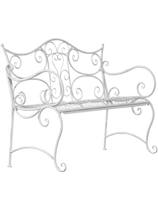 Banc de jardin Tara, blanc antique