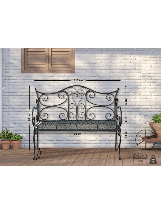 Banc de jardin Tara, bronze