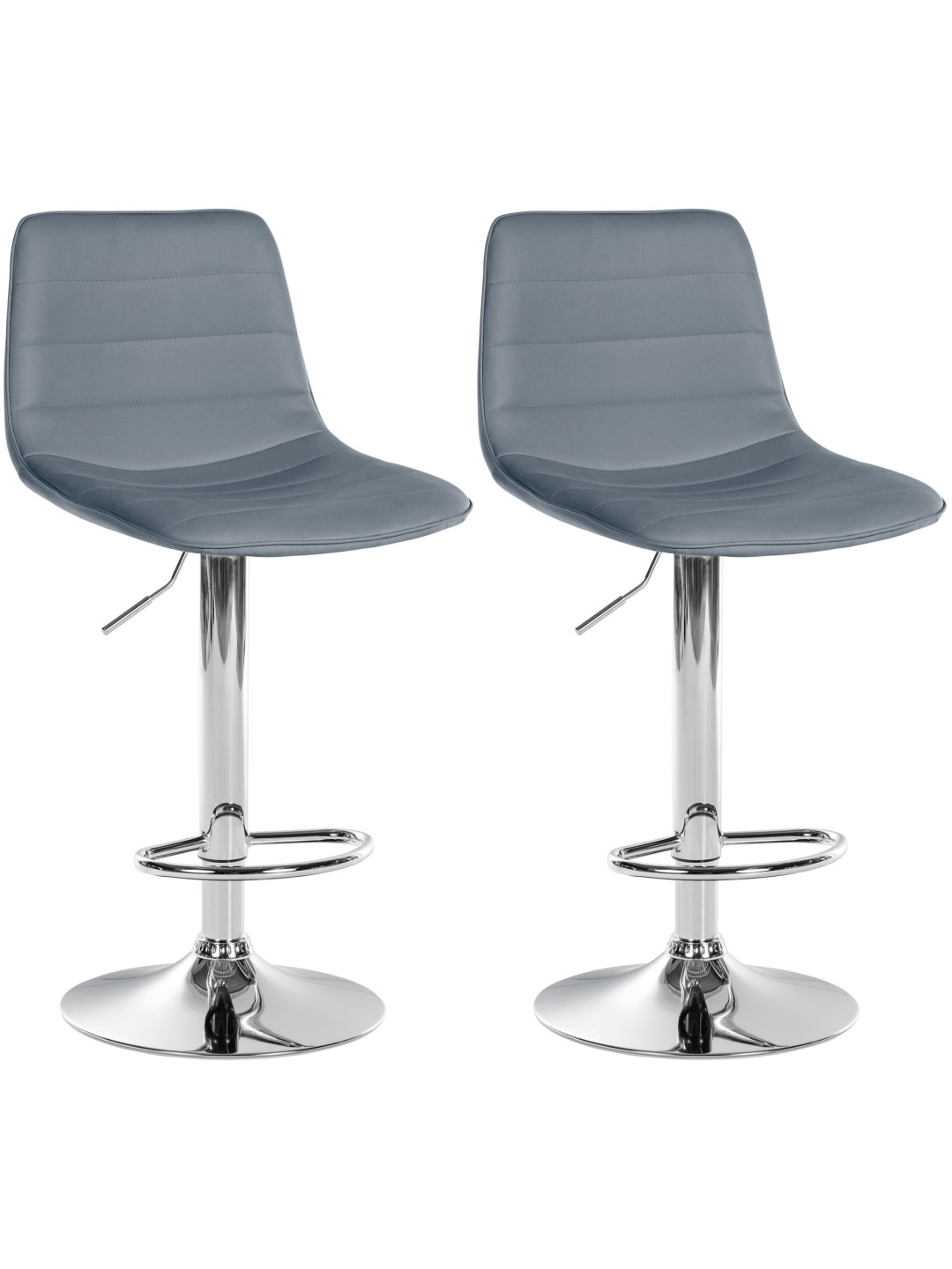 Lot de 2 tabourets de bar Lex simili cuir C, gris