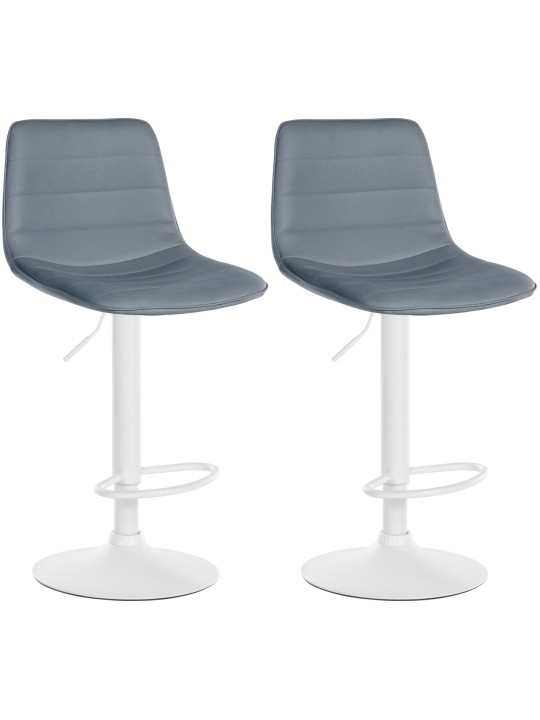 Lot de 2 tabourets de bar Lex simili cuir W, gris Lot de 2 tabourets de bar Lex simili cuir W, gris
