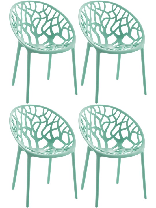 Ensemble de 4 chaises Hope, vert clair Ensemble de 4 chaises Hope, vert clair
