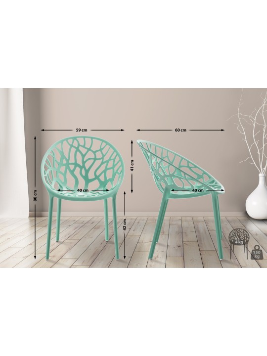 Ensemble de 4 chaises Hope, vert clair Ensemble de 4 chaises Hope, vert clair