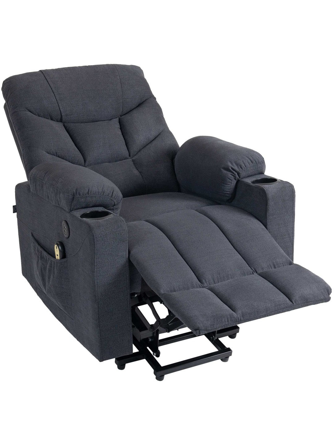 Fauteuil Andover en tissu, gris foncé