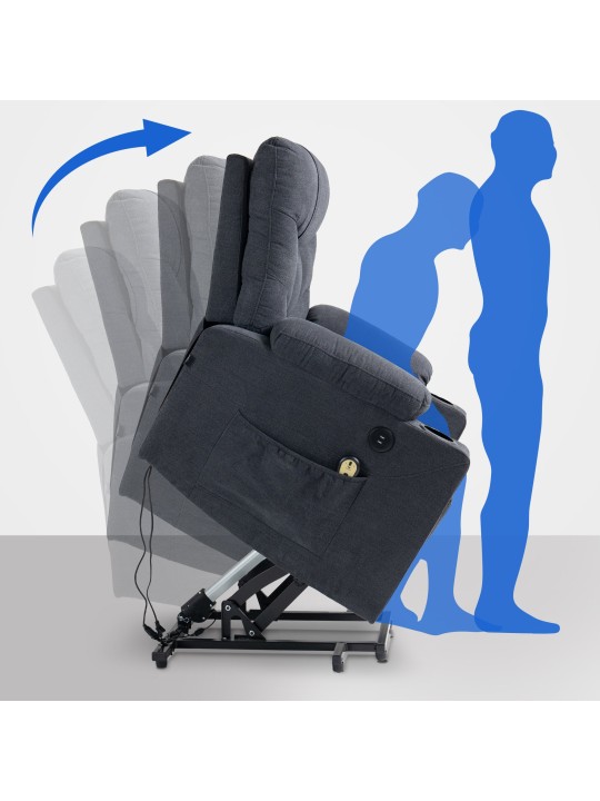 Fauteuil Andover en tissu, gris foncé