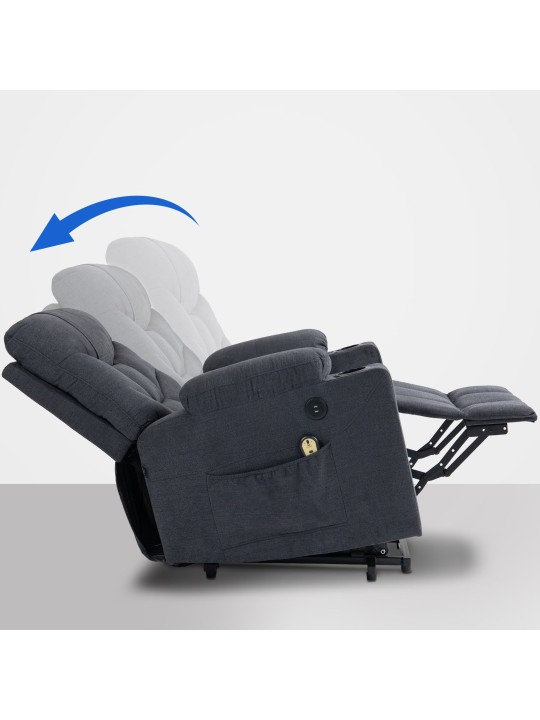 Fauteuil Andover en tissu, gris foncé