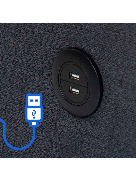 Fauteuil Andover en tissu, gris foncé