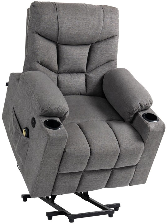 Fauteuil Andover en tissu, gris