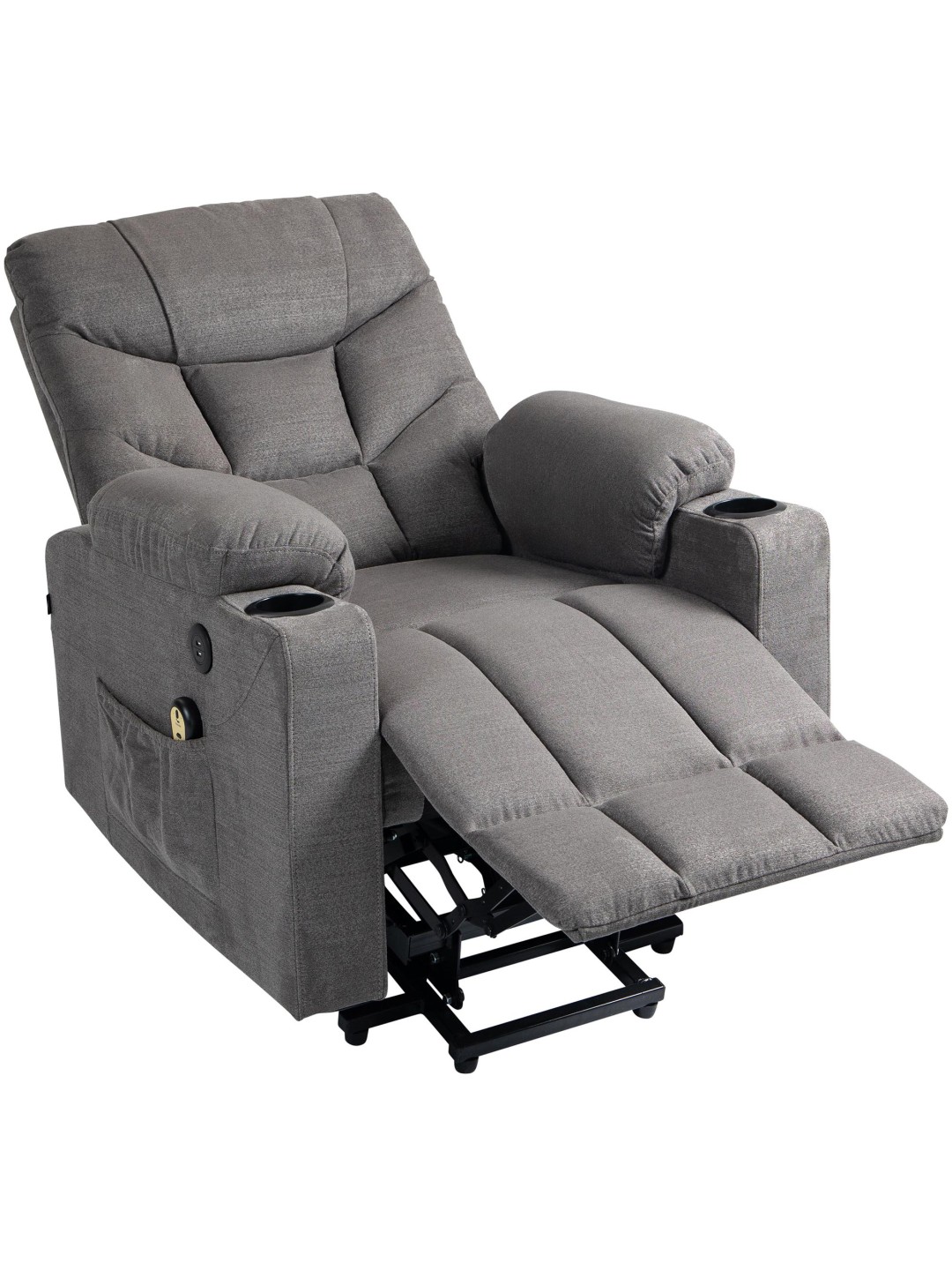 Fauteuil Andover en tissu, gris