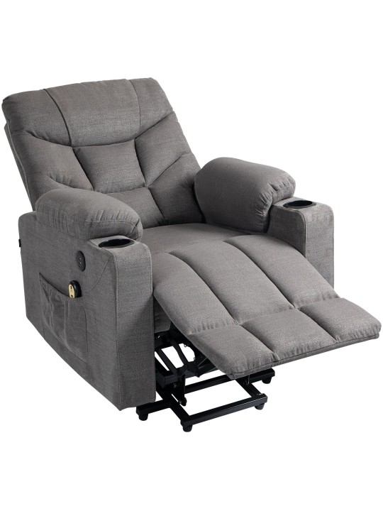 Fauteuil Andover en tissu, gris