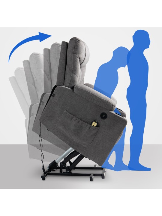 Fauteuil Andover en tissu, gris