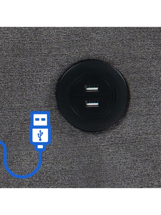 Fauteuil Andover en tissu, gris