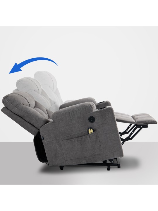 Fauteuil Andover en tissu, gris