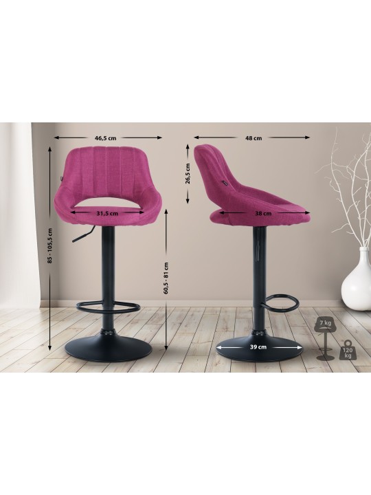 Tabouret de bar Milet tissu, lilas