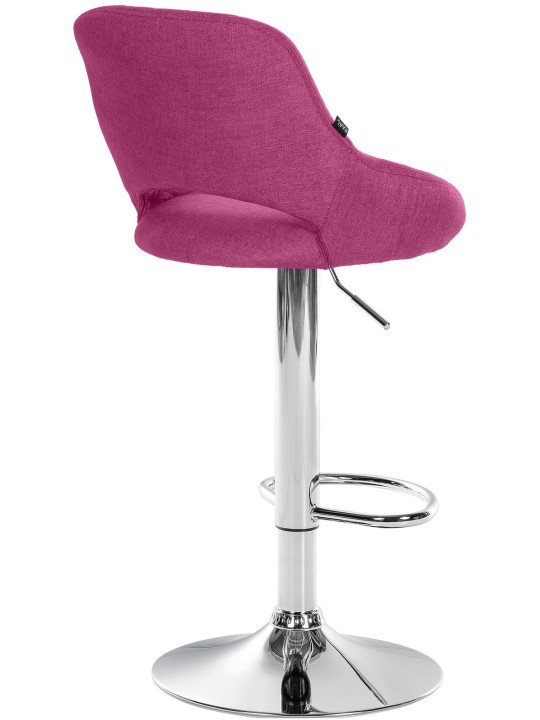 Tabouret de bar Milet tissu chrome, lilas