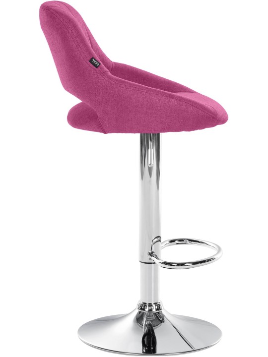 Tabouret de bar Milet tissu chrome, lilas