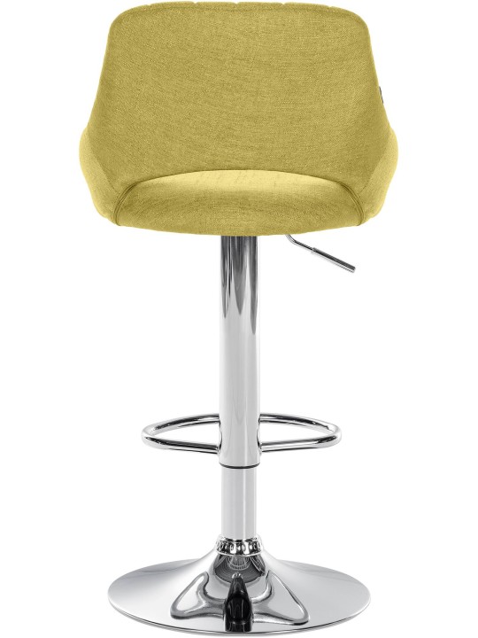 Tabouret de bar Milet tissu chrome, vert