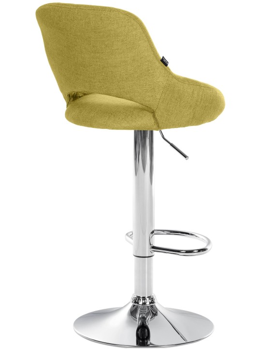 Tabouret de bar Milet tissu chrome, vert