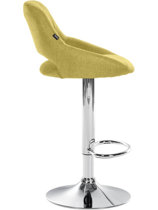 Tabouret de bar Milet tissu chrome, vert