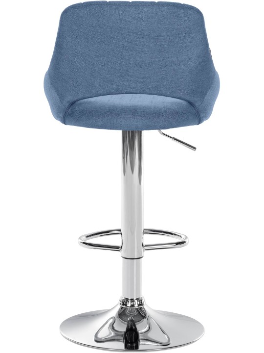 Tabouret de bar Milet tissu chrome, bleu Tabouret de bar Milet tissu chrome, bleu