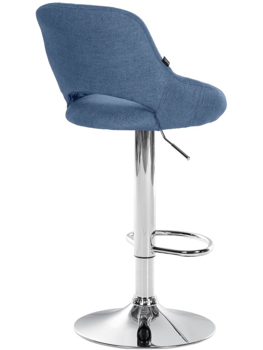 Tabouret de bar Milet tissu chrome, bleu Tabouret de bar Milet tissu chrome, bleu