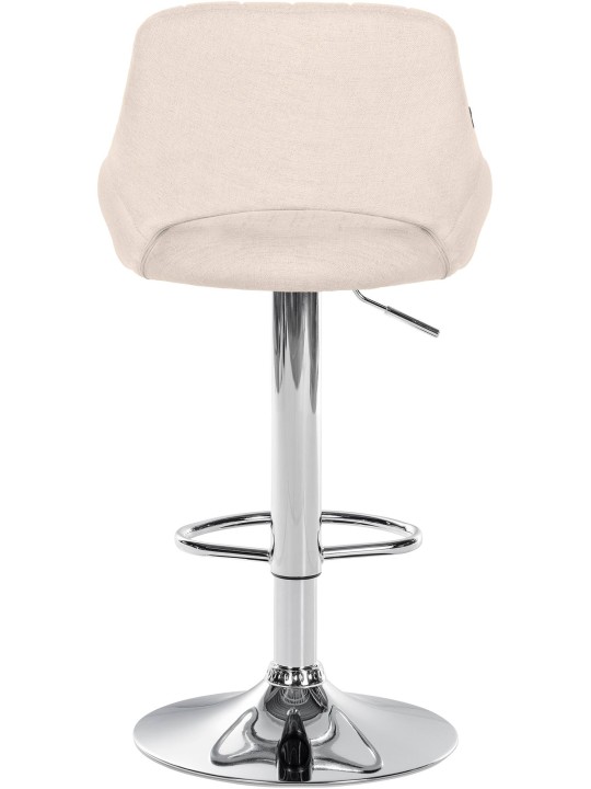 Tabouret de bar Milet tissu chrome, crème Tabouret de bar Milet tissu chrome, crème