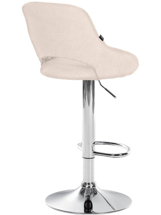 Tabouret de bar Milet tissu chrome, crème Tabouret de bar Milet tissu chrome, crème