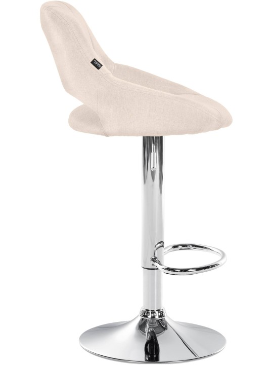 Tabouret de bar Milet tissu chrome, crème Tabouret de bar Milet tissu chrome, crème