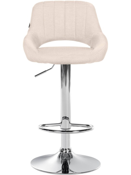 Tabouret de bar Milet tissu chrome, crème Tabouret de bar Milet tissu chrome, crème