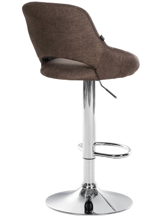 Tabouret de bar Milet tissu chrome, brun Tabouret de bar Milet tissu chrome, brun