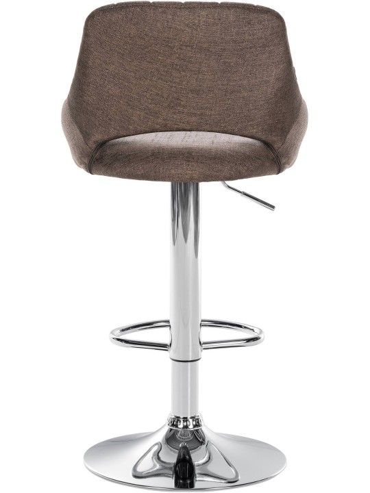 Tabouret de bar Milet tissu chrome, brun Tabouret de bar Milet tissu chrome, brun
