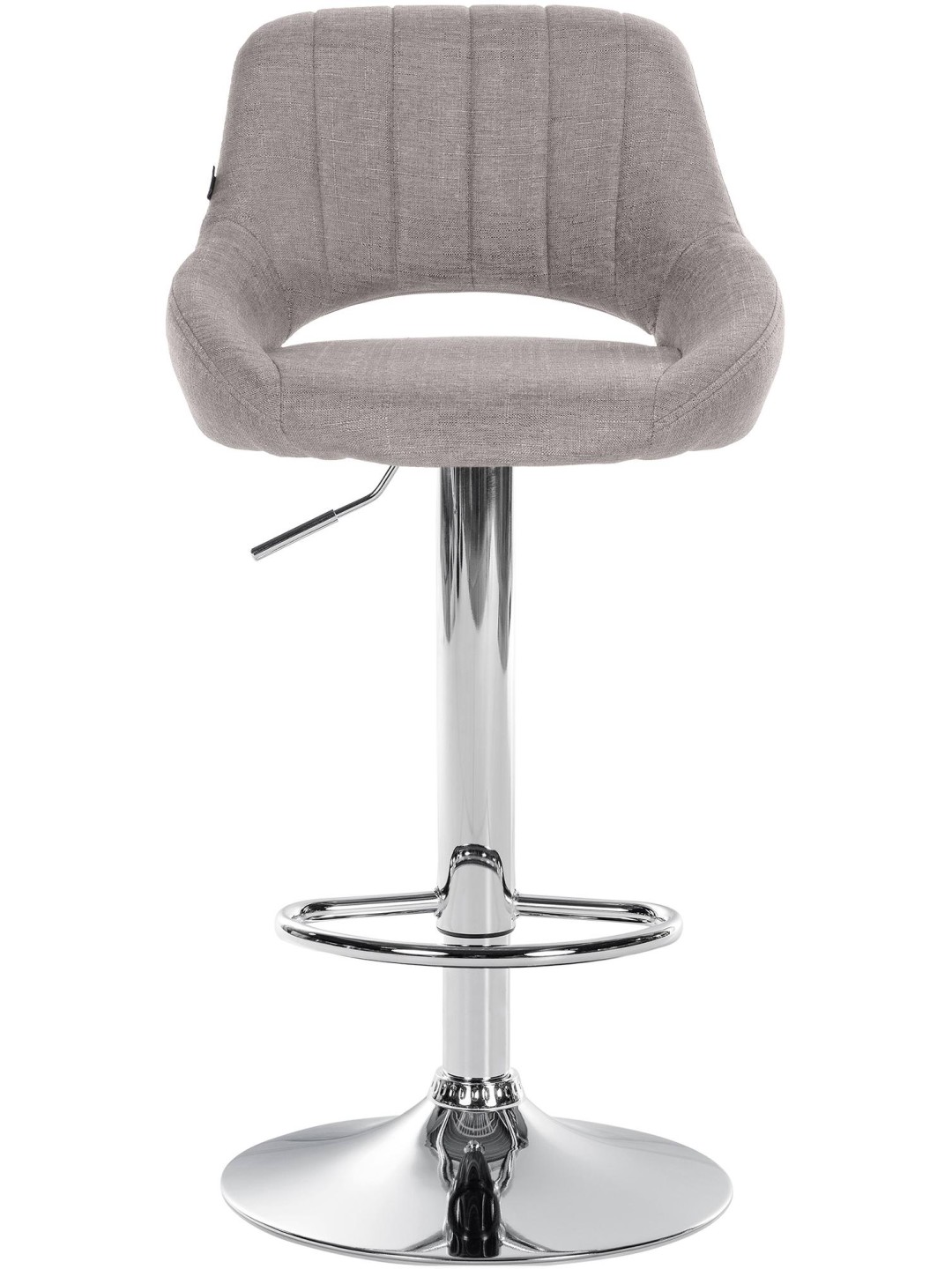 Tabouret de bar Milet tissu chrome, gris