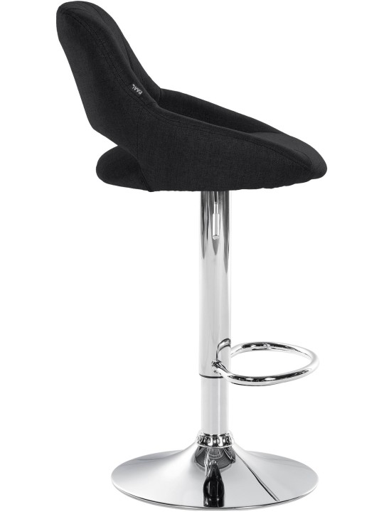 Tabouret de bar Milet tissu chrome, noir Tabouret de bar Milet tissu chrome, noir