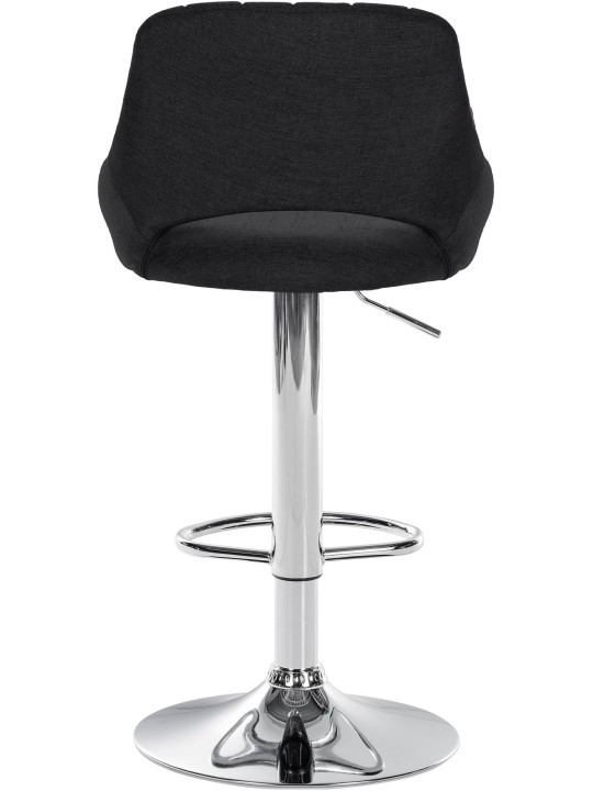 Tabouret de bar Milet tissu chrome, noir Tabouret de bar Milet tissu chrome, noir