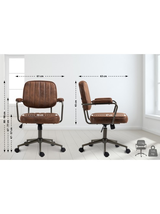 Chaise de bureau Natrona, cognac