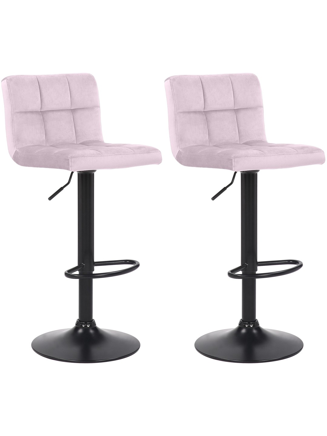 Lot de 2 tabourets de bar Feni velours, rose