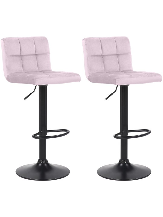 Lot de 2 tabourets de bar Feni velours, rose Lot de 2 tabourets de bar Feni velours, rose