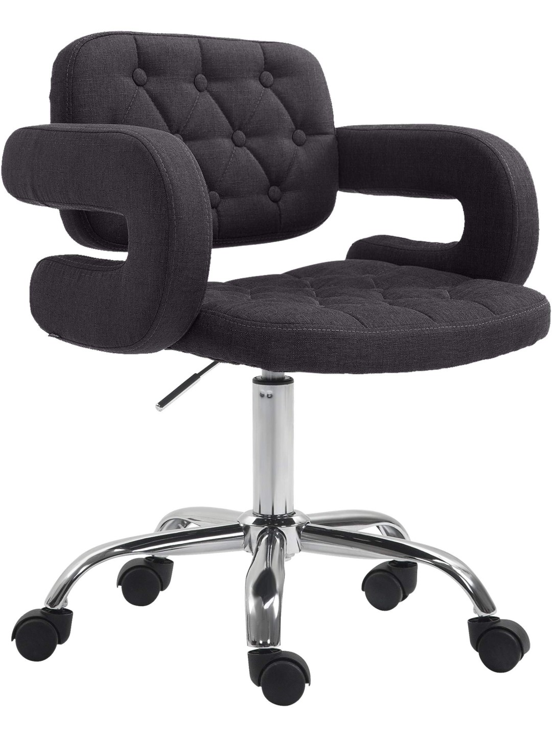 Tabouret de travail Dublin tissu, noir