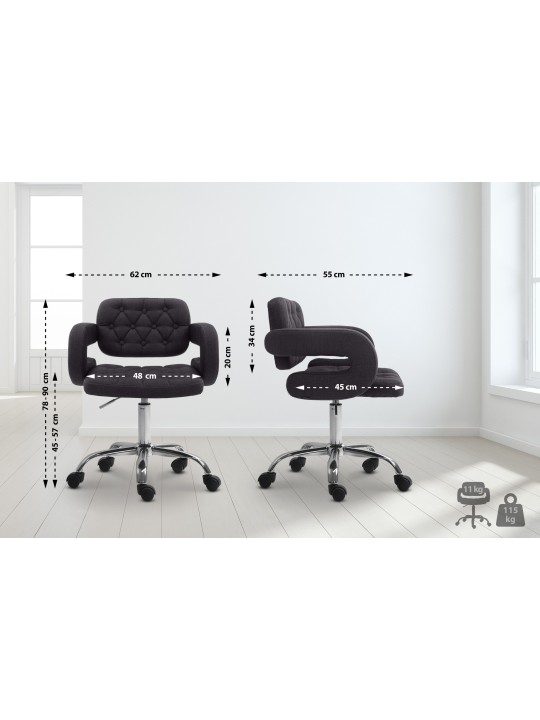 Tabouret de travail Dublin tissu, noir Tabouret de travail Dublin tissu, noir